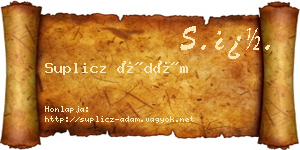 Suplicz Ádám névjegykártya